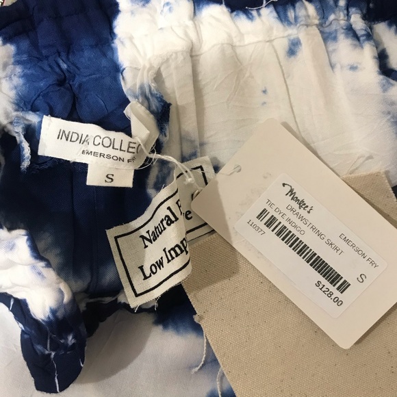 Emerson Fry Drawstring Skirt Tie Dye Indigo - Picture 5 of 5